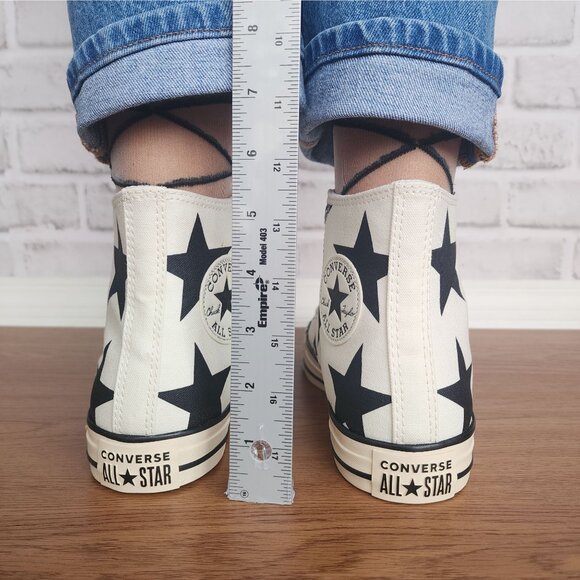 ⭐CONVERSE Chuck Taylor All Star Large Stars Sz 8 Women Shoes White Black A09898F - Picture 6 of 9